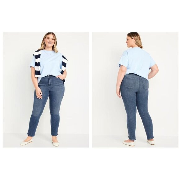 Old Navy Wow High Rise Straight Jeans Plus Size 28 Campache Wash Denim 734874 - Picture 9 of 10